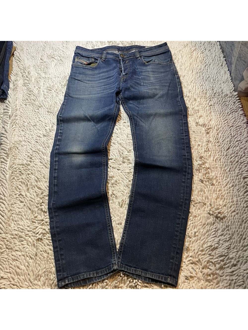 Diesel Waykee Jeans Men 32x30 Blue Straight Leg Stretch Italy Excellent